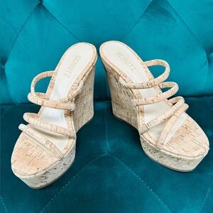 SCHUTZ Women's Natural Cork Platform Sandals